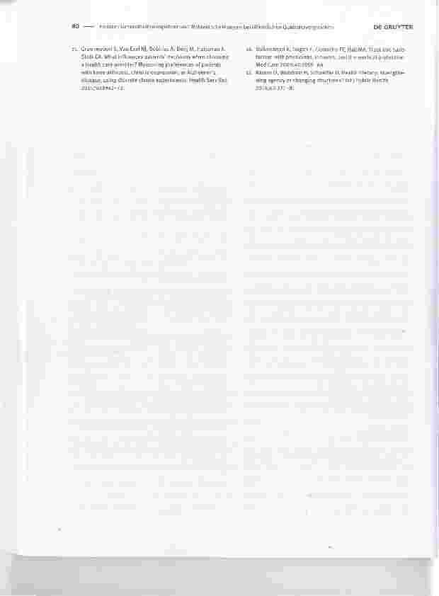 Vorschauseite 4: Gesundheitskompetenz und Wahlentscheidungen bei öffentlichen QualitätsvergleichenHealth literacy and choice situations based on public reporting of quality data