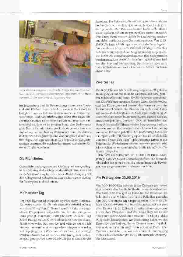 Vorschauseite 2: Arbeitswoche im Pflegeheim