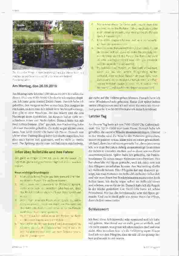 Vorschauseite 3: Arbeitswoche im Pflegeheim