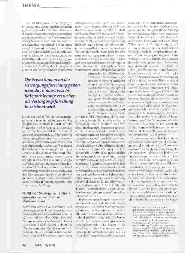 Vorschauseite 2: Die neue Rolle der Versorgungsforschung