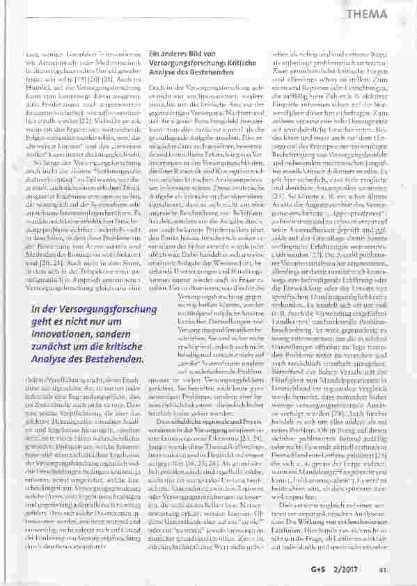 Vorschauseite 3: Die neue Rolle der Versorgungsforschung