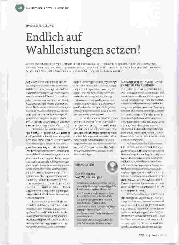 Vorschauseite 1: Endlich auf Wahlleistungen setzen!