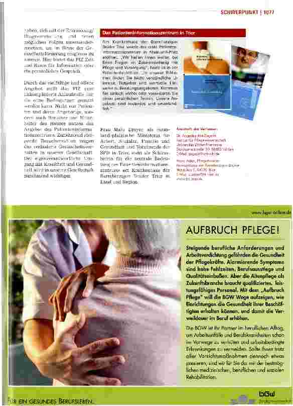 Vorschauseite 4: Edukative Unterstützungder Patienten im Krankenhaus