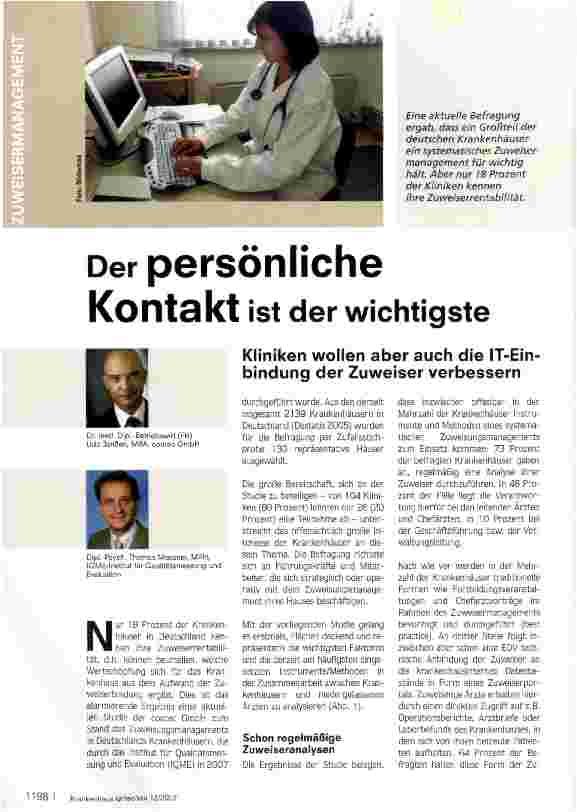 Vorschauseite 1: Der persönliche Kontakt ist der wichtigste