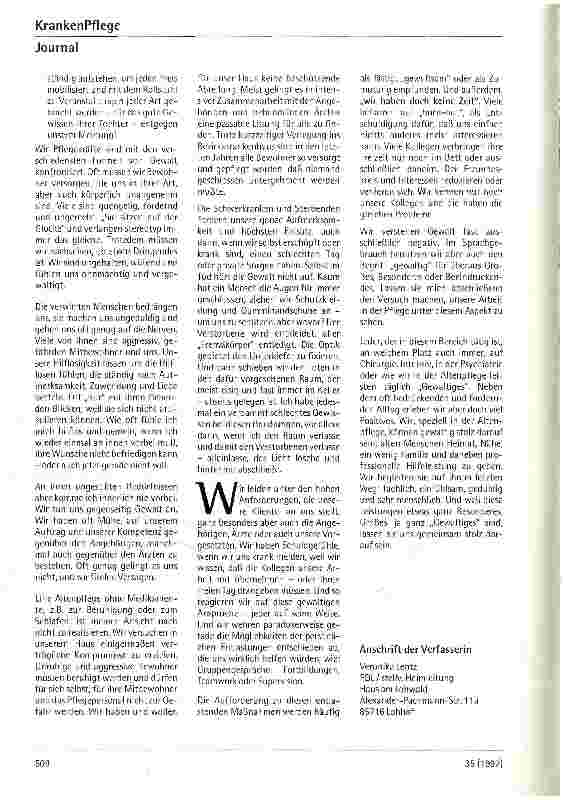 Vorschauseite 2: Gewalt in der Altenpflege