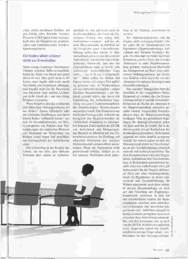 Vorschauseite 2: Serie: Professioneller Krankenhaus-Aufsichtsrat Mehr als nur ein Feigenblatt
