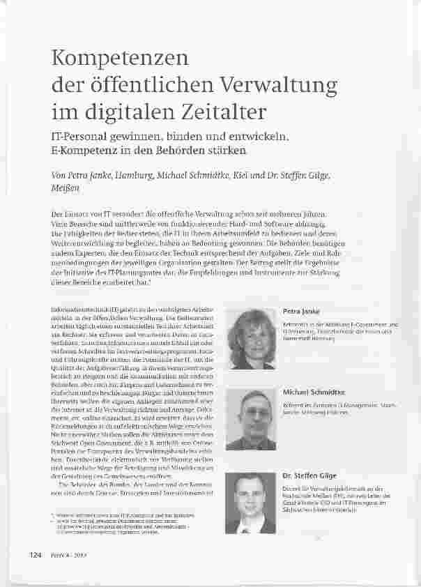 Vorschauseite 1: Kompetenzen der öffentlichen Verwaltung im digitalen Zeitalter