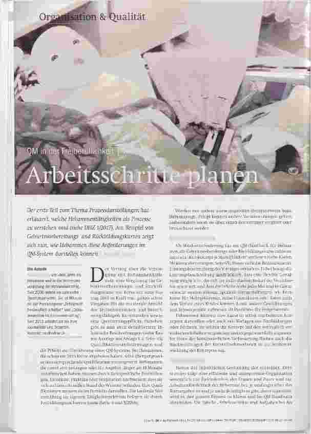 Vorschauseite 1: QM in der Freiberuflichkeit Teil29 Arbeitsschritte planen