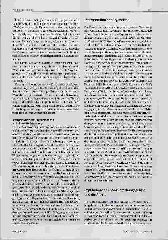 Vorschauseite 5: Die Einstellung von Auszubildenden der Gesundheitsund Krankenpflege sowie der Gesundheitsund Kinderkrankenpflege zum interprofessionellen Lernen