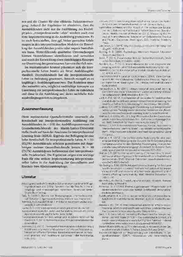 Vorschauseite 6: Die Einstellung von Auszubildenden der Gesundheitsund Krankenpflege sowie der Gesundheitsund Kinderkrankenpflege zum interprofessionellen Lernen
