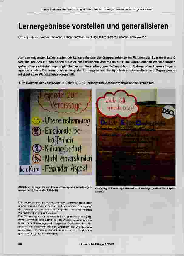 Vorschauseite 1: Lernergebnisse vorstellen und generalisieren