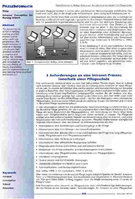 Vorschauseite 2: Konzeption eines Intranets für Pflegeschulen