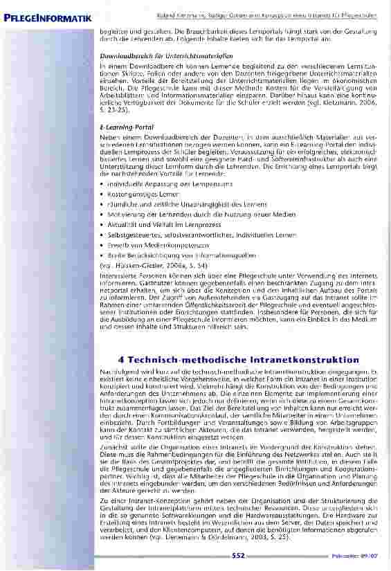 Vorschauseite 4: Konzeption eines Intranets für Pflegeschulen