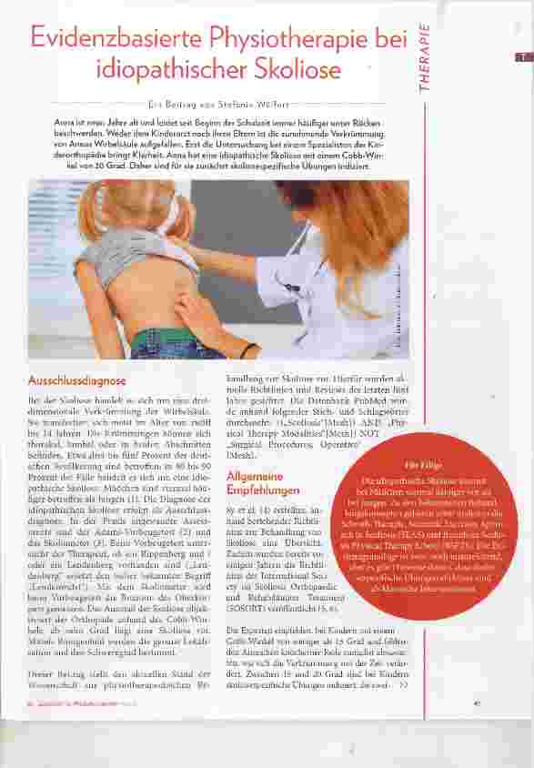 Vorschauseite 1: Evidenzbasierte Physiotherapie bei idiopathischer Skoliose