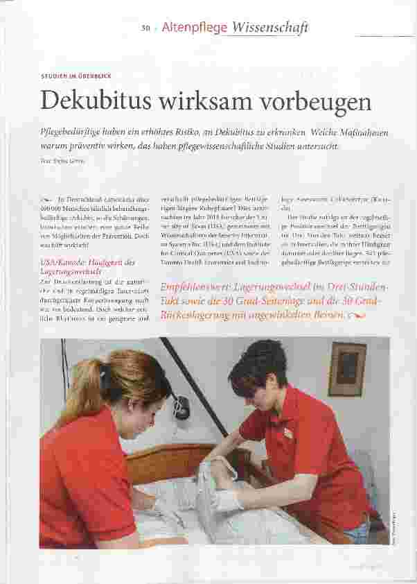 Vorschauseite 1: Dekubitus wirksam Vorbeugen