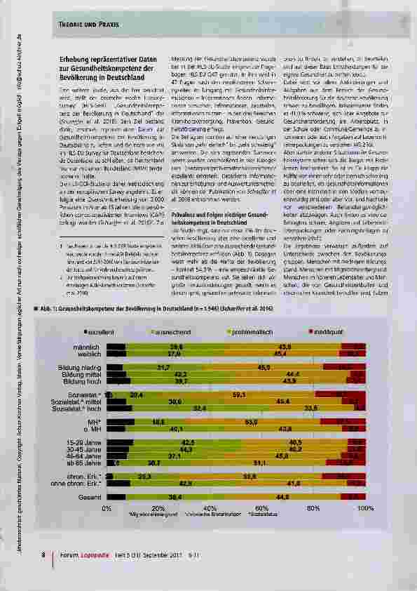 Vorschauseite 3: Gesundheitskompetenz der Bevölkerung in Deutschland