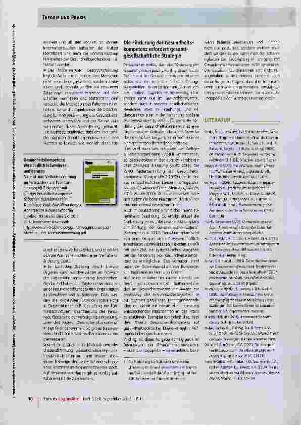 Vorschauseite 5: Gesundheitskompetenz der Bevölkerung in Deutschland