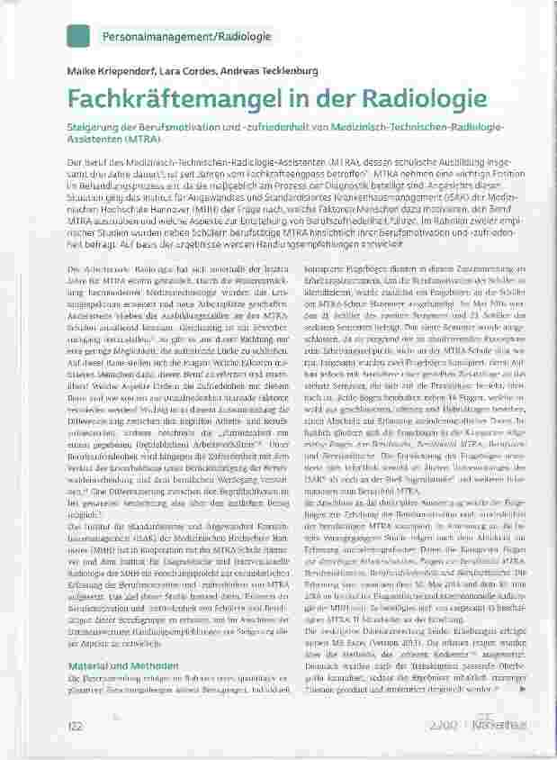 Vorschauseite 1: Fachkräftemangel in der Radiologie