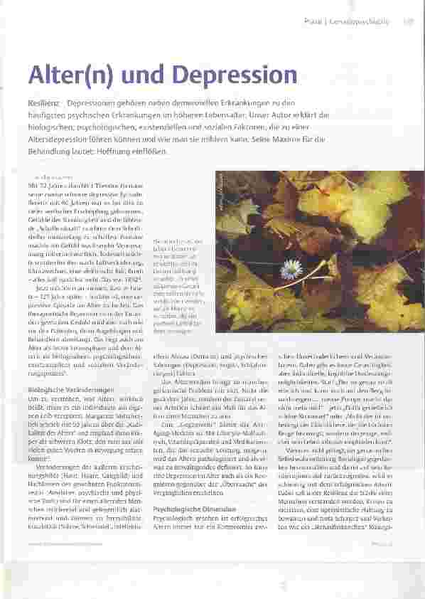 Vorschauseite 1: Alter(n) und Depression