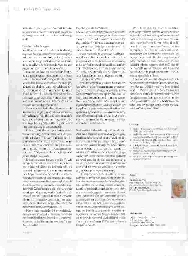 Vorschauseite 2: Alter(n) und Depression