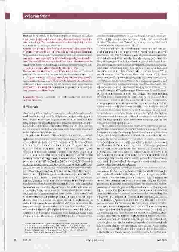 Vorschauseite 2: Vorstellungen von Migrantinnen über eigene Pflege im Alter Kontext von Rückkehr oder Bleiben älterer türkischer/ türkisch-stämmiger Migrantinnen in Deutschland
