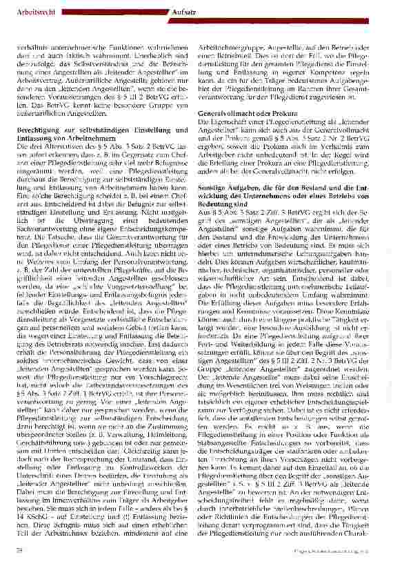 Vorschauseite 3: Der Kündigungsschutz der Pflegedienstleitung als leitender Angestellter