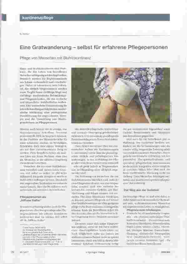 Vorschauseite 1: Eine Gratwanderung selbst für erfahrene Pflegepersonen