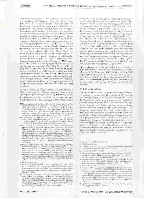 Vorschauseite 3: Fortschritte auf dem Weg zur nachhaltigen Finanzierung der Beamtenversorgung? Neuere Entwicklungen auf Bundesund Länderebene
