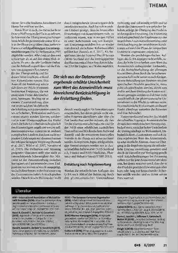 Vorschauseite 6: Erstattung von Arzneimitteln mit unreifen Daten