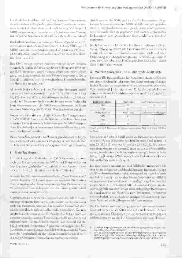 Vorschauseite 3: Die neue EU-Verordnung über Medizinprodukte (MDR) Eine vorläufige Bewertung aus Sicht der Industrie