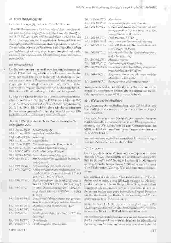 Vorschauseite 5: Die neue EU-Verordnung über Medizinprodukte (MDR) Eine vorläufige Bewertung aus Sicht der Industrie
