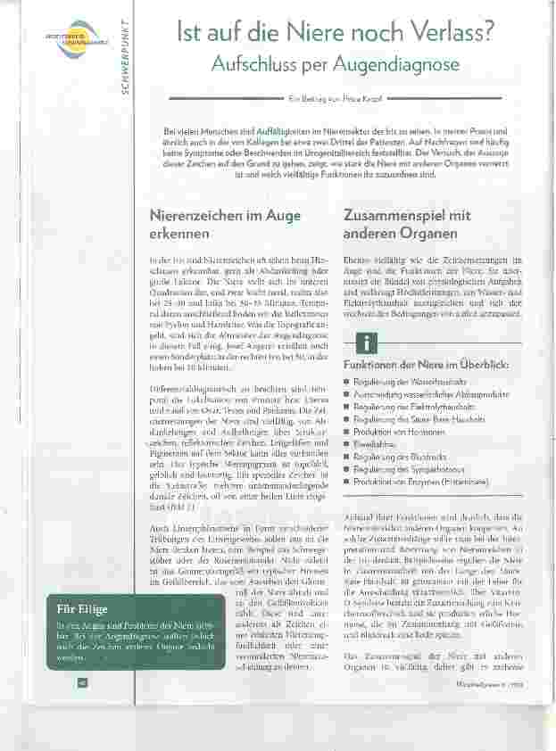 Vorschauseite 1: Ist auf die Niere noch Verlass?