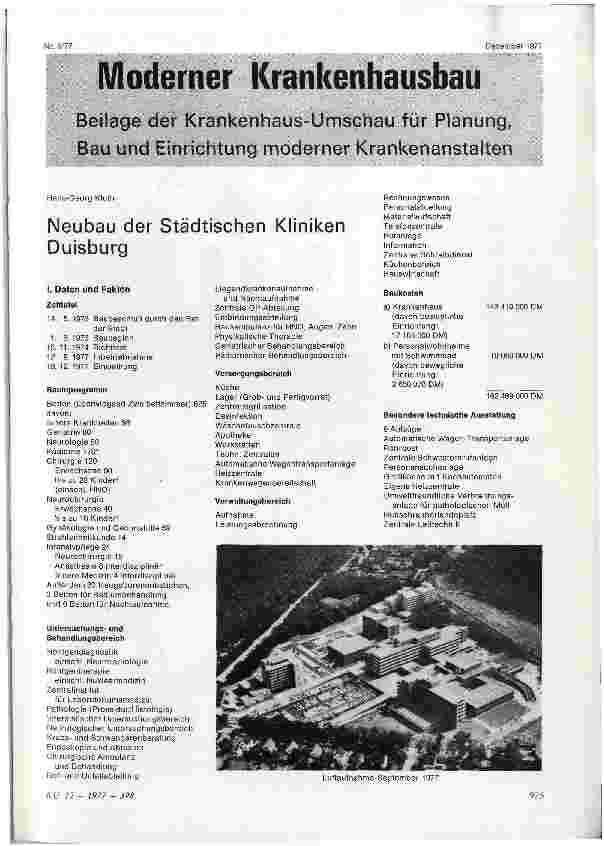 Vorschauseite 1: Moderner Krankenhausbau