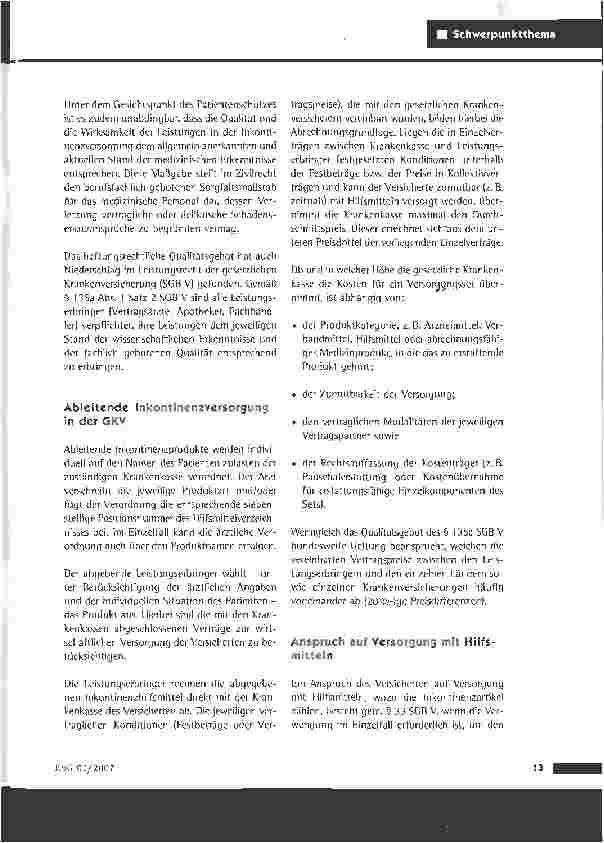 Vorschauseite 4: Soziaiversicherungsrechtliche Aspekte ableitender Inkontinenzversorgung im ambulanten Bereich
