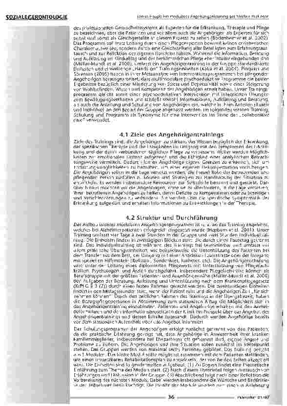 Vorschauseite 4: Ein modulares Angehörigentraining bei Morbus Parkinson