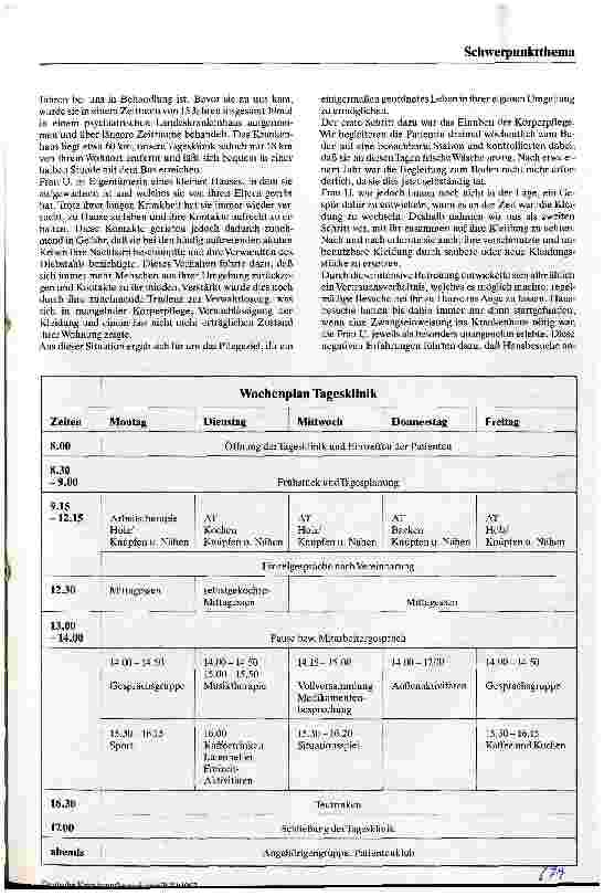 Vorschauseite 2: Pflegerische Aufgaben in einer psychiatrischen Tagesklinik