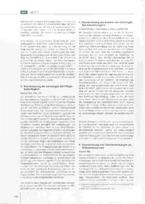 Vorschauseite 2: Stellungnahme des Deutschen Vereins zur Reform der Verordnung (EG) Nr. 883/2004 zur Koordinierung der Systeme der sozialen Sicherheit
