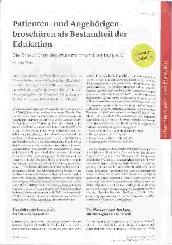 Vorschauseite 1: Patientenund Angehörigenbroschüren als Bestandteil der Edukation