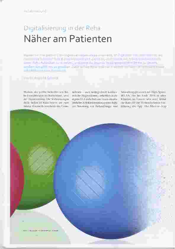 Vorschauseite 1: Digitalisierung in der Reha Näher am Patienten