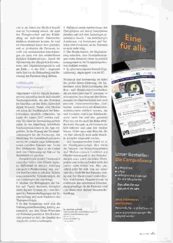 Vorschauseite 4: Digitalisierung in der Reha Näher am Patienten