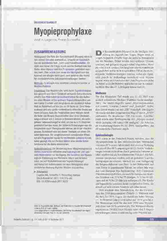 Vorschauseite 1: Myopieprophylaxe