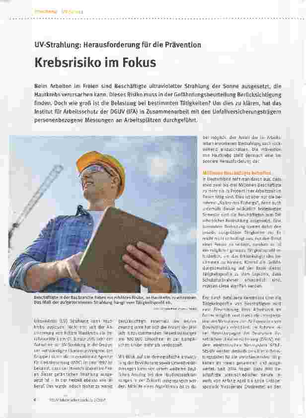 Vorschauseite 1: Krebsrisiko im Fokus