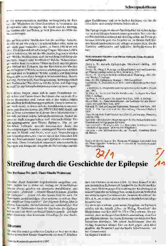 Vorschauseite 1: Streifzug durch die Geschichte der Epilepsie