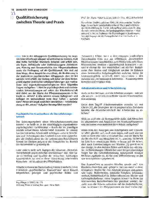 Vorschauseite 1: Qualitätssicherung zwischen Theorie und Praxis