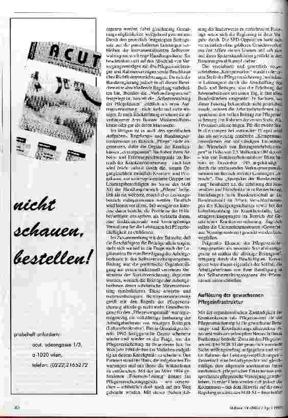 Vorschauseite 2: Ein eigener Ort für die Pflegeversicherung