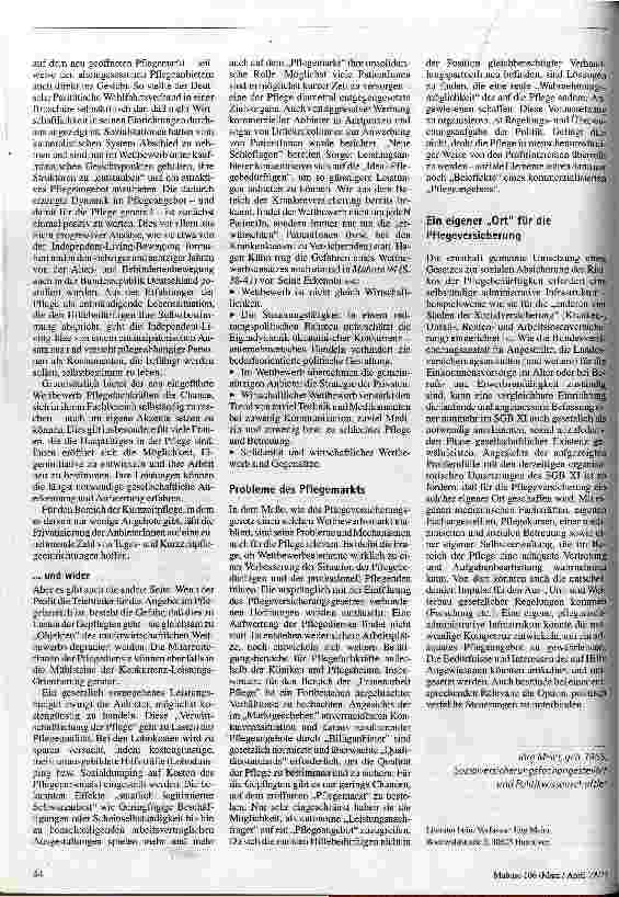 Vorschauseite 6: Ein eigener Ort für die Pflegeversicherung