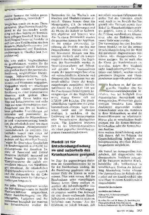 Vorschauseite 3: Kostenanalysen anhand von Modellen Vergleich der Wirtschaftlichkeit von diagnostischen Verfahren und therapeutischen Systemen