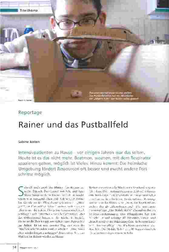 Vorschauseite 1: Rainer und das Pustballfeld