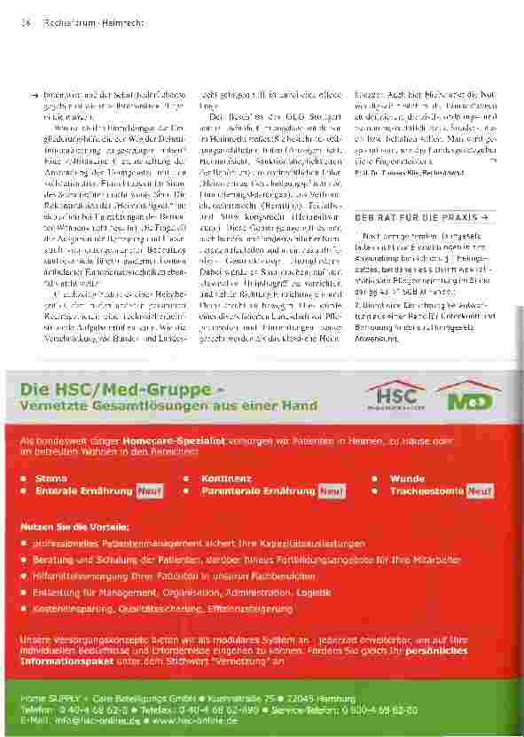 Vorschauseite 2: Das Urteil OLG Stuttgart: Auch bei begrenzter Angebotsstruktur kann eine Einrichtung als Heim eingestuft werden.
