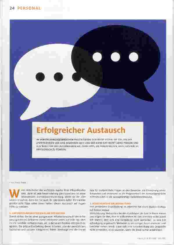 Vorschauseite 1: Erfolgreicher Austausch